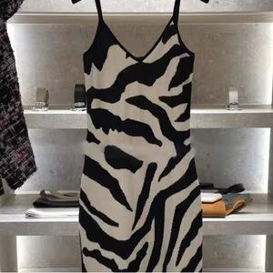 IRO Black and White Patterned Mini Dress